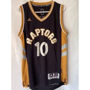Adidas Toronto Raptors DeMar DeRozan #10 Black Gold Basketball Jersey M